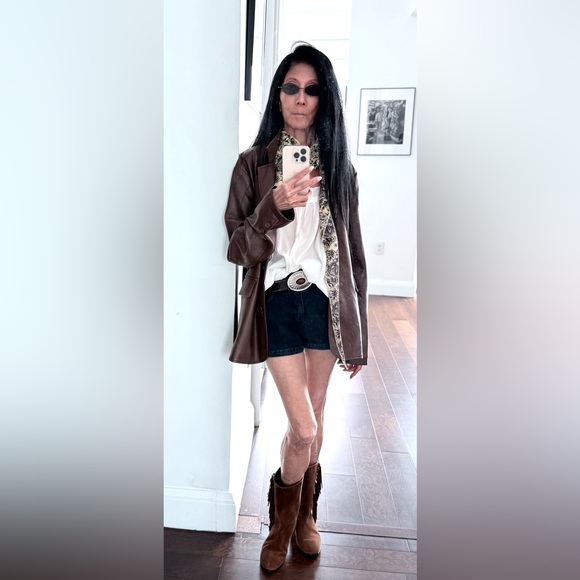 Vegan leather blazers jacket - Picture 1 of 7